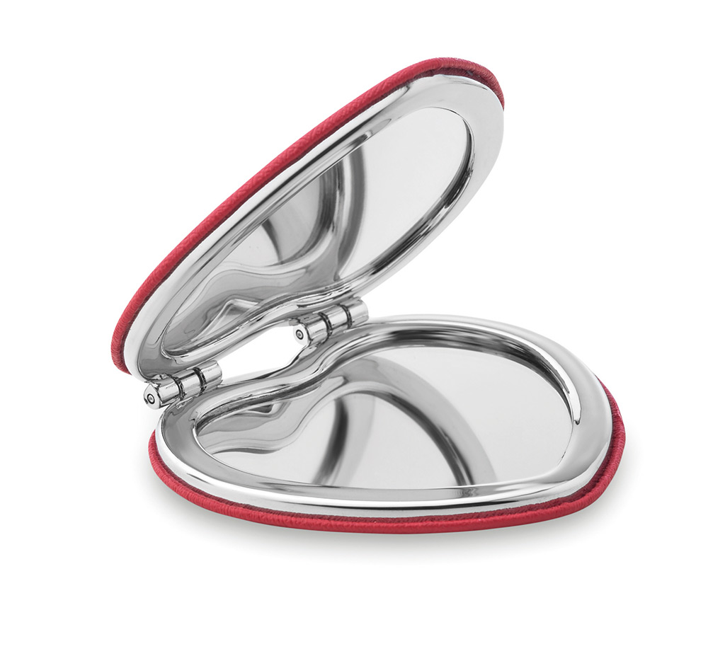 247588-EC Ogledalo Heart PU srebrno crveno u obliku srca
