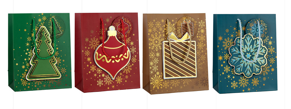 249241-EC Vrećica M exclusive Božić pop-up hot stamp folija 18x23x10 12/240
