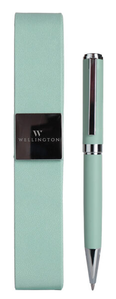 Set pisaći Wellington Hastur kemijska olovka i PU etui mint zeleni