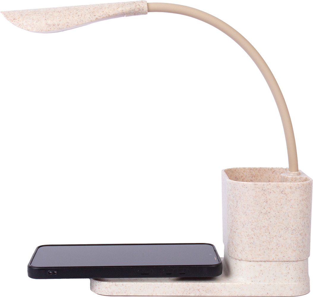 249686-EC Lampa stolna USB Prop s držačem za olovke bijela