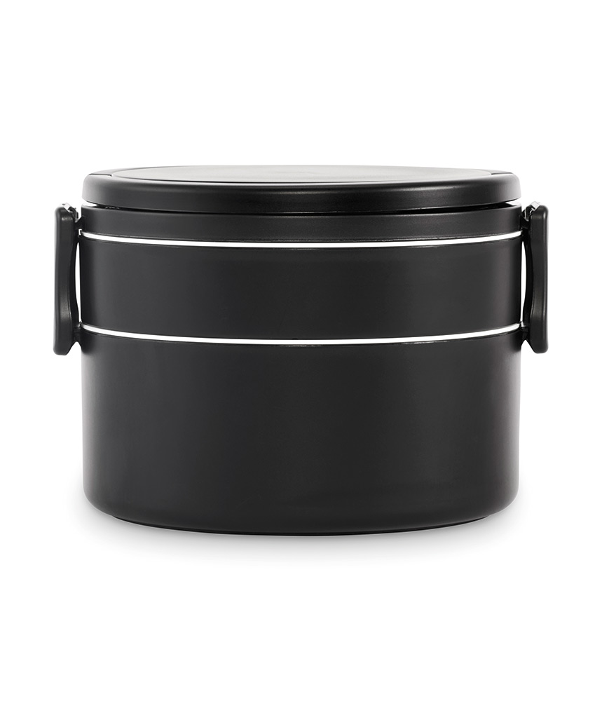 249801-EC Kutija za hranu okrugla s 2 doze 250 i 700 ml PP crna