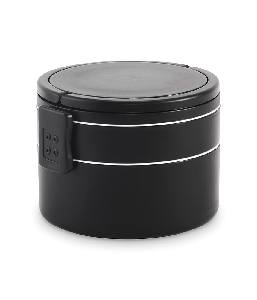 249801-EC Kutija za hranu okrugla s 2 doze 250 i 700 ml PP crna