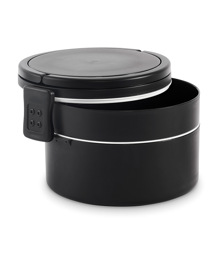 249801-EC Kutija za hranu okrugla s 2 doze 250 i 700 ml PP crna