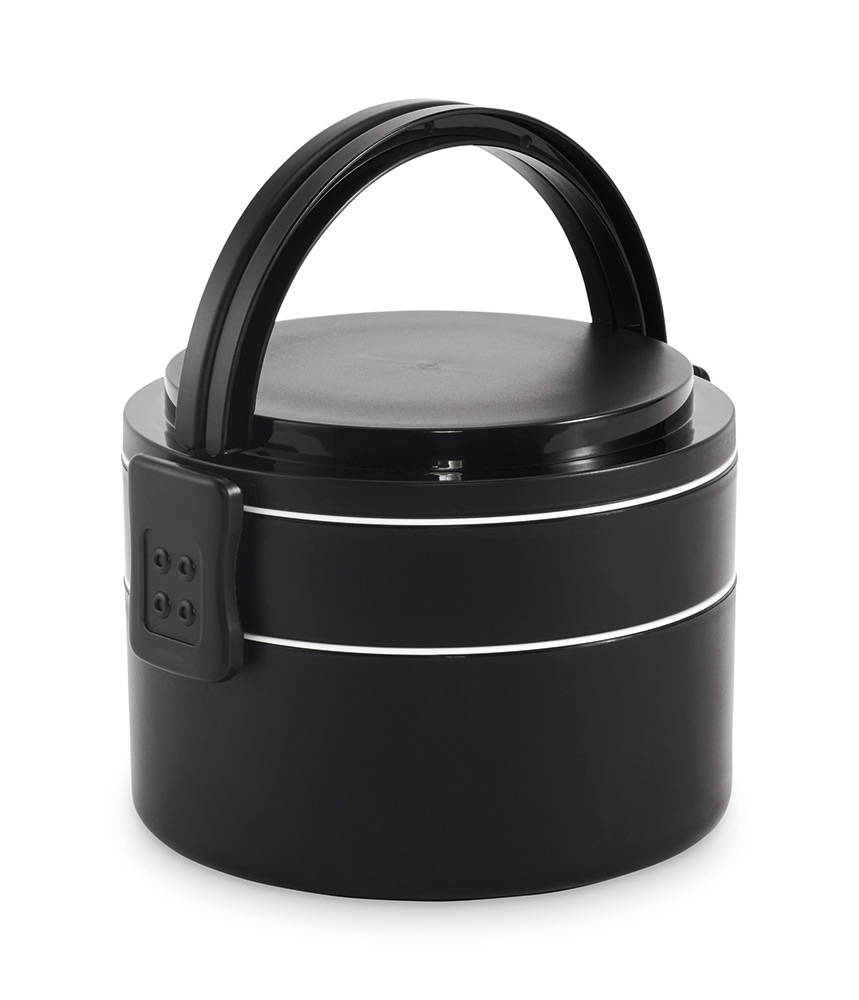 249801-EC Kutija za hranu okrugla s 2 doze 250 i 700 ml PP crna
