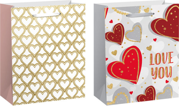 229268-EC Vrećica M hearts sjaj sort1 17,8x22,9x9,8cm 71305 P12/288