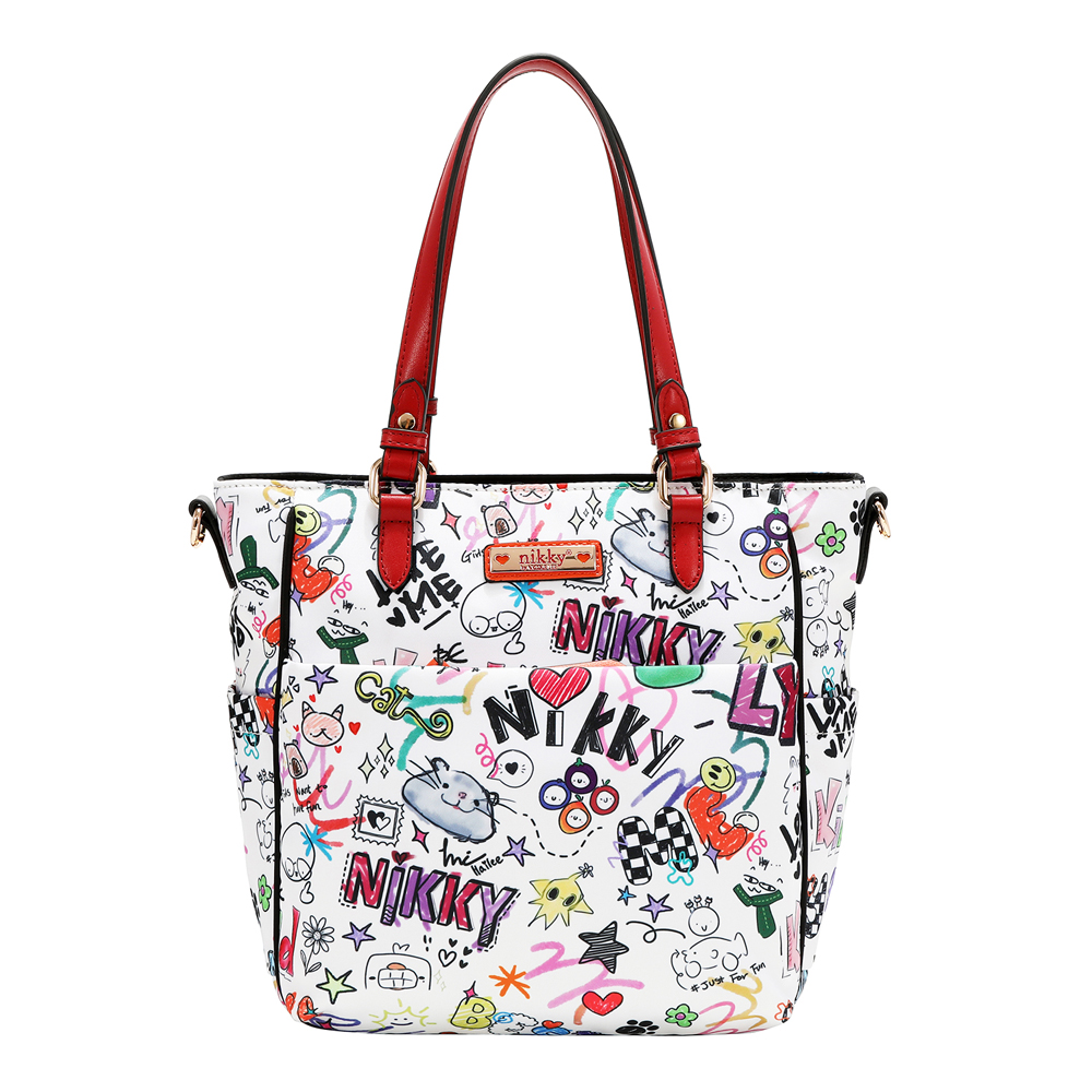 249127-EC Torba fashion NIKKY Just for fun White FW26 31x25x10,5cm NK13142-JFF-WH P12