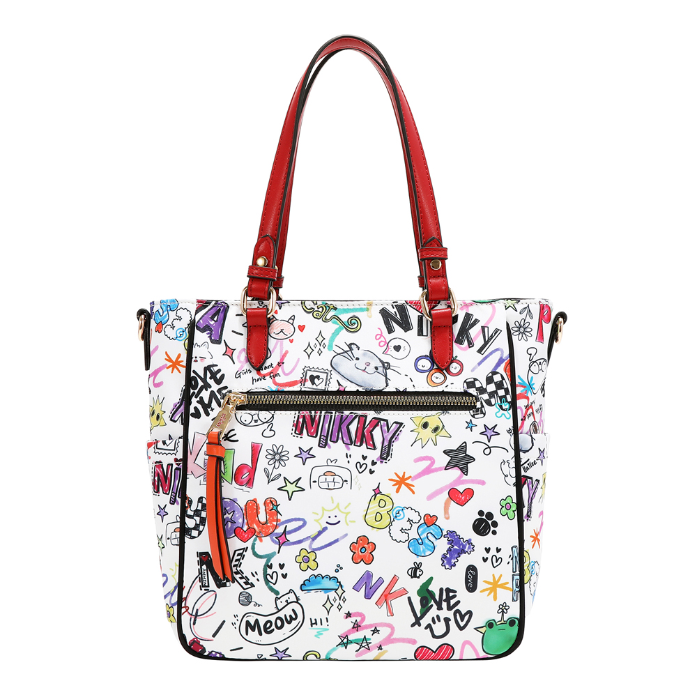 249127-EC Torba fashion NIKKY Just for fun White FW26 31x25x10,5cm NK13142-JFF-WH P12