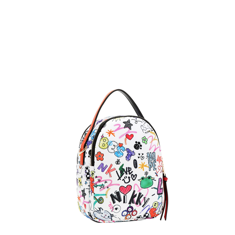 249128-EC Ruksak fashion NIKKY Just for fun White FW26 16x21x8cm NK13139-JFF-WH P12