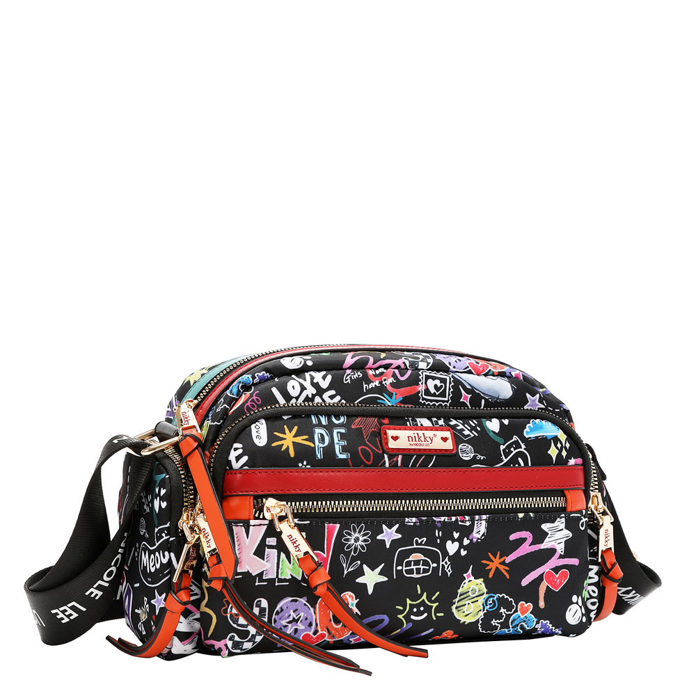 249130-EC Torba fashion NIKKY Just for fun Black FW26 23x16,5x8,5cm NK13145-JFF-BK P12