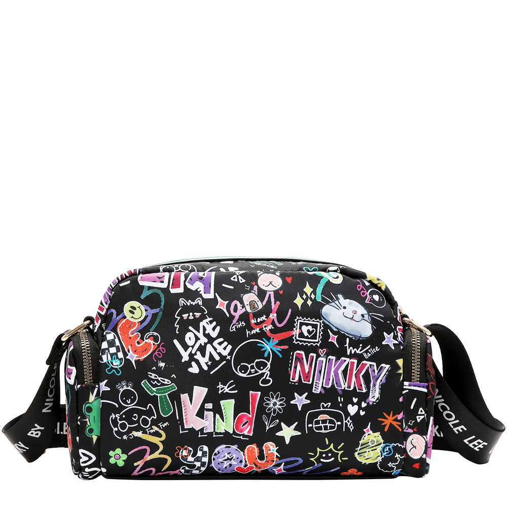 249130-EC Torba fashion NIKKY Just for fun Black FW26 23x16,5x8,5cm NK13145-JFF-BK P12