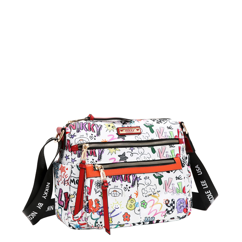 249131-EC Torba fashion NIKKY Just for fun White FW26 28x22,5x9,5cm NK13146-JFF-WH P12