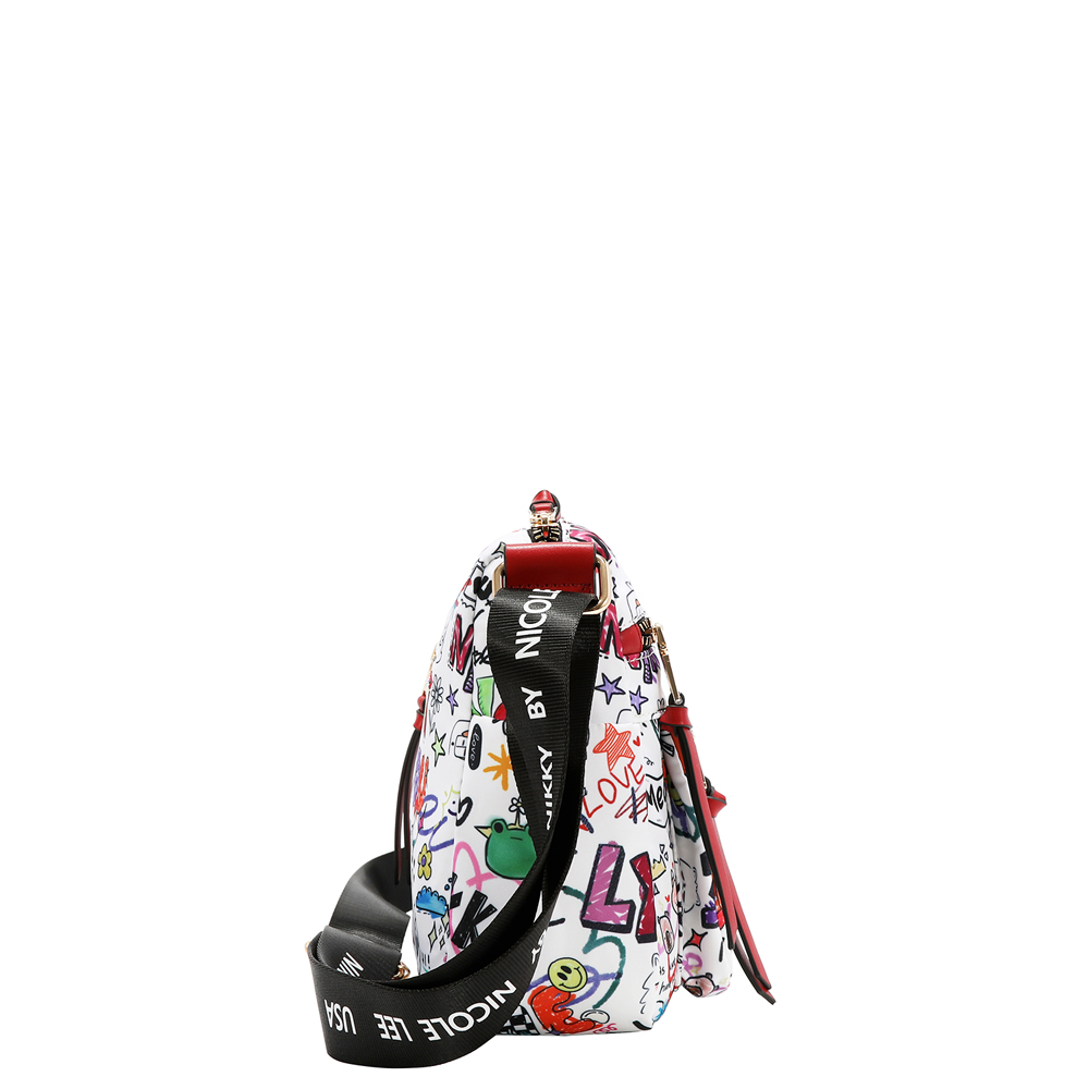 249131-EC Torba fashion NIKKY Just for fun White FW26 28x22,5x9,5cm NK13146-JFF-WH P12