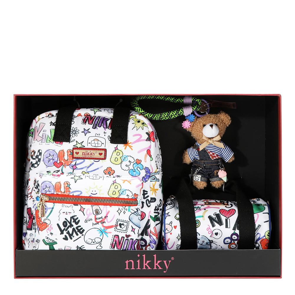 249133-EC Ruksak,torba,privjesak fashion set NIKKY JustForFunWhite FW26 NK13170-JFF-WH P12