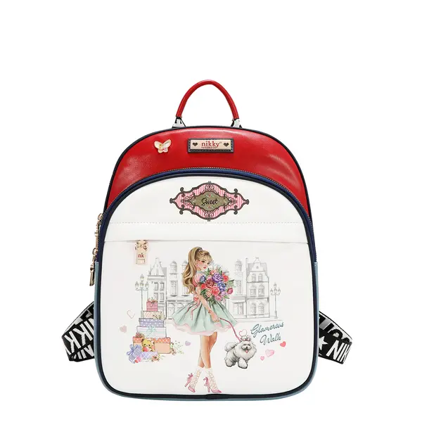 249143-EC Ruksak fashion NIKKY Glamorous Walk White FW26 25x32x12cm NK13218-GWK-WH P12