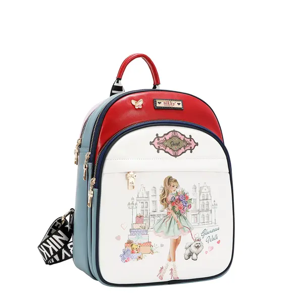 249143-EC Ruksak fashion NIKKY Glamorous Walk White FW26 25x32x12cm NK13218-GWK-WH P12
