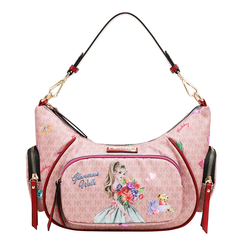 249150-EC Torba fashion NIKKY GlamorousWalkPink FW26 27,5x16x11cm NK13231-GWK-PK P12