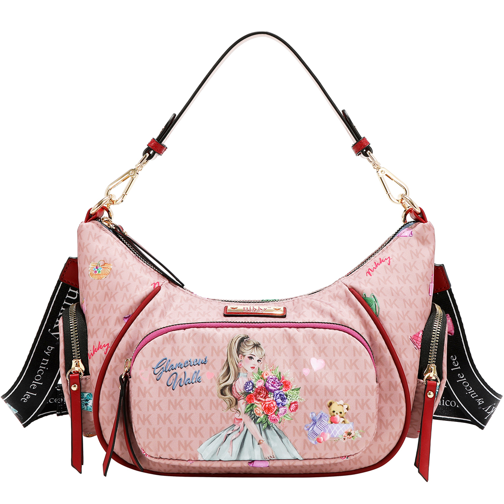 249150-EC Torba fashion NIKKY GlamorousWalkPink FW26 27,5x16x11cm NK13231-GWK-PK P12