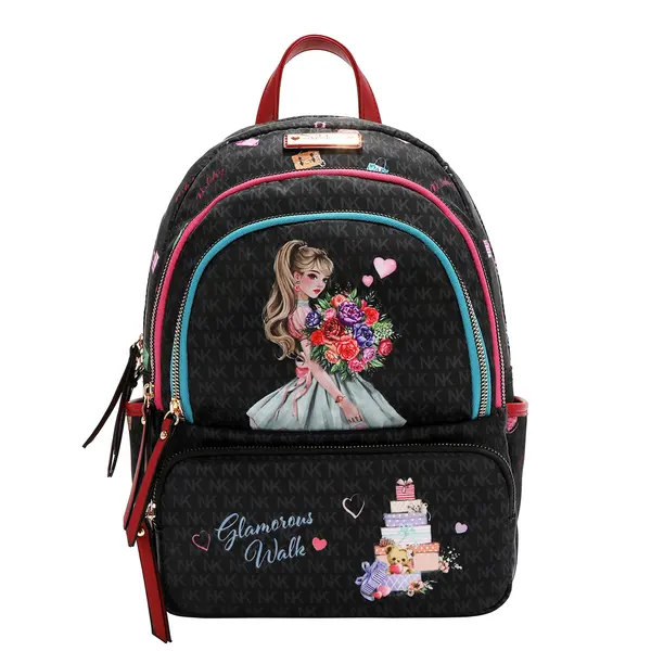 249151-EC Ruksak fashion NIKKY GlamorousWalkBlack FW26 23,7x33x11cm NK13233-GWK-BK P12
