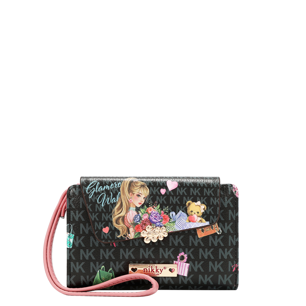 249160-EC Novčanik fashion NIKKY GlamorousWalkBlack FW26 14x9x2,5cm NK24005-GWK-BK P48